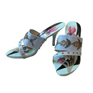 Cocktail 1950's Vintage Heels Hand painted hand crafted